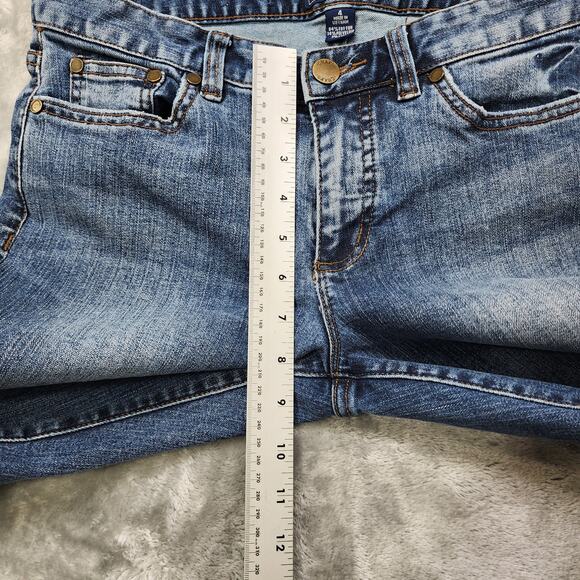 Chaps Denim Jeans Women 4 Blue Madden Straight Leg Mid Rise Stretch Denim Casual - Picture 10 of 13